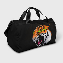 Спортивная сумка Тигр, с зелеными глазами
