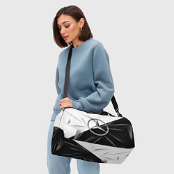 Сумки спортивные MERCEDES-BENZ МЕРСЕДЕС-БЕНЗ BLACK AND WHITE, цвет: 3D-принт — фото 2