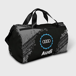 Сумки спортивные Audi в стиле Top Gear со следами шин на фоне, цвет: 3D-принт