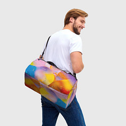 Сумки спортивные Абстрактные фигуры и пузырьки - Оранжевый, цвет: 3D-принт — фото 2