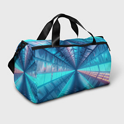 Сумки спортивные Неоновый коридор лаборатории - Синий, цвет: 3D-принт