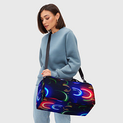 Сумки спортивные Неоновые волны во тьме - Синий, цвет: 3D-принт — фото 2