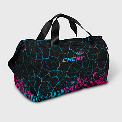 Сумки спортивные Chery - neon gradient: символ сверху, цвет: 3D-принт