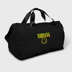 Сумки спортивные Nirvana logo glitch, цвет: 3D-принт