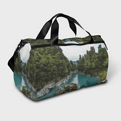 Сумки спортивные Река, лес и скалы, цвет: 3D-принт