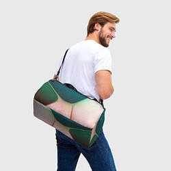 Сумки спортивные Абстрактные зелёные и розовые пластины, цвет: 3D-принт — фото 2