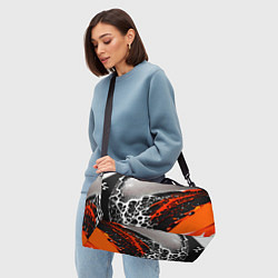 Сумки спортивные Черно-оранжевые капли, цвет: 3D-принт — фото 2