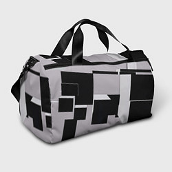 Сумки спортивные Белые и чёрные кубы в геометрии, цвет: 3D-принт