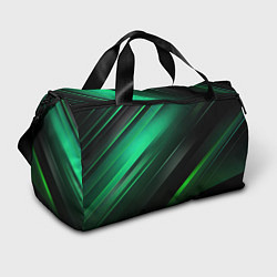 Сумки спортивные Black green abstract, цвет: 3D-принт