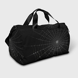Сумки спортивные Паутина на черном фоне, цвет: 3D-принт