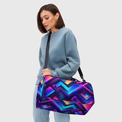 Сумки спортивные Геометрическая неоновая абстракция, цвет: 3D-принт — фото 2