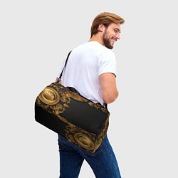 Сумки спортивные Золотые объемные узоры, цвет: 3D-принт — фото 2