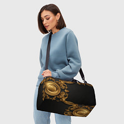 Сумки спортивные Золотые объемные узоры, цвет: 3D-принт — фото 2