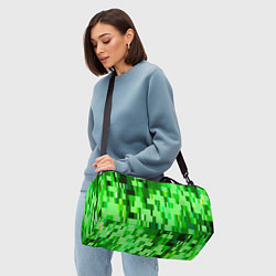 Сумки спортивные Зелёный глитч, цвет: 3D-принт — фото 2