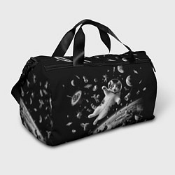 Сумки спортивные Офигевший котейка в безвоздушном пространстве, цвет: 3D-принт