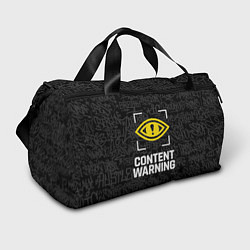 Сумки спортивные Content Warning граффити, цвет: 3D-принт