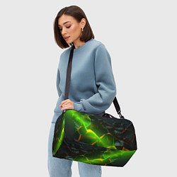 Сумки спортивные Зеленая абстрактная неоновая текстура, цвет: 3D-принт — фото 2