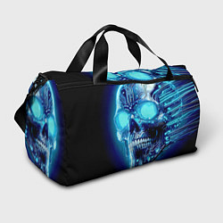 Сумки спортивные Neon cyber skull - ai art, цвет: 3D-принт
