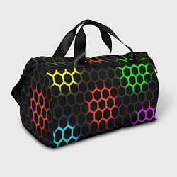 Сумки спортивные Hexagon neon, цвет: 3D-принт