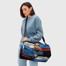 Сумки спортивные Русский медведь с гербом России на груди на фоне ф, цвет: 3D-принт — фото 2