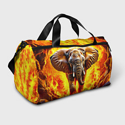 Сумки спортивные Слон в огне, цвет: 3D-принт