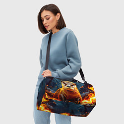 Сумки спортивные Выдра в огне, цвет: 3D-принт — фото 2