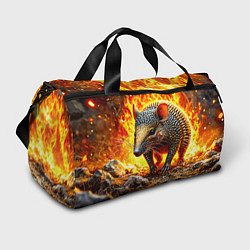 Сумки спортивные Броненосец в огне, цвет: 3D-принт