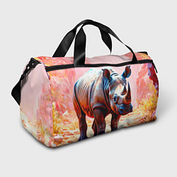 Сумки спортивные Носорог в розовом, цвет: 3D-принт