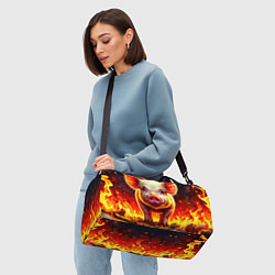 Сумки спортивные Свинка в огне, цвет: 3D-принт — фото 2