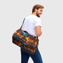 Сумки спортивные Скелет байкер, цвет: 3D-принт — фото 2