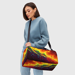 Сумки спортивные Абстрактные волны с огнем, цвет: 3D-принт — фото 2