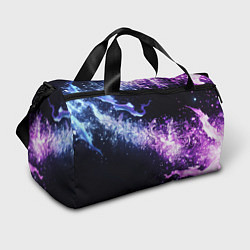 Сумки спортивные Фиолетово-синяя абстрактная волна, цвет: 3D-принт
