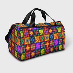 Сумки спортивные Неоновое стекло абстракция, цвет: 3D-принт