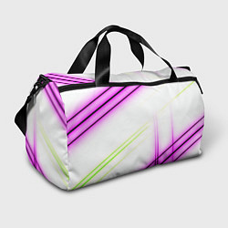 Сумки спортивные Green white pink line, цвет: 3D-принт
