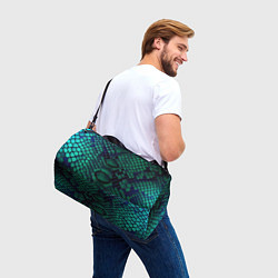 Сумки спортивные Бирюзовая змеиная кожа, цвет: 3D-принт — фото 2