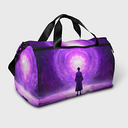 Сумки спортивные Айкидоист на фиолетовом, цвет: 3D-принт