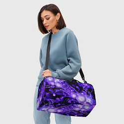 Сумки спортивные Силуэты цветов на темном фоне - фиолетовое свечени, цвет: 3D-принт — фото 2