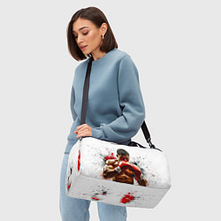 Сумки спортивные Тайский боксер на белом, цвет: 3D-принт — фото 2