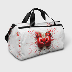 Сумки спортивные Красные бойцовские перчатки на белом, цвет: 3D-принт