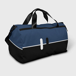 Сумки спортивные Простая абстракция сине-чёрный с белым, цвет: 3D-принт