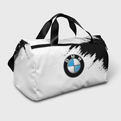 Сумки спортивные BMW лого на бело-черном, цвет: 3D-принт