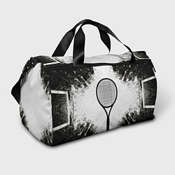 Сумки спортивные Теннисная ракетка в черно-белом, цвет: 3D-принт