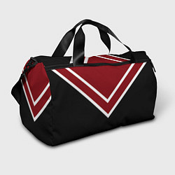 Спортивная сумка Красный с чёрным и белые полосы