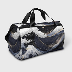 Сумки спортивные Волны моря с блестками, цвет: 3D-принт