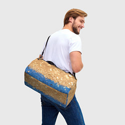 Сумки спортивные Золотистые блестки и синий низ, цвет: 3D-принт — фото 2