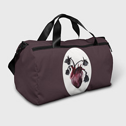 Сумки спортивные Цветы любви: увядшее сердце, цвет: 3D-принт