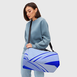 Сумки спортивные Светло-синий текстура с полосой, цвет: 3D-принт — фото 2