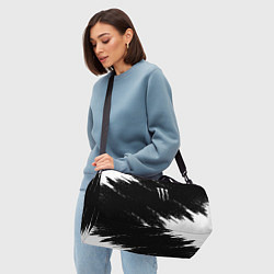 Сумки спортивные Monster energy краски штрихи белые, цвет: 3D-принт — фото 2