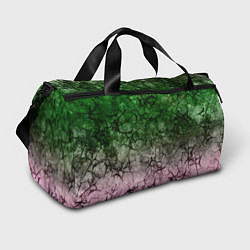Сумки спортивные Абстракция - green pink gradient in black web, цвет: 3D-принт