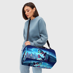 Сумки спортивные Кибер Бендер пьёт лимонад - неоновое свечение, цвет: 3D-принт — фото 2